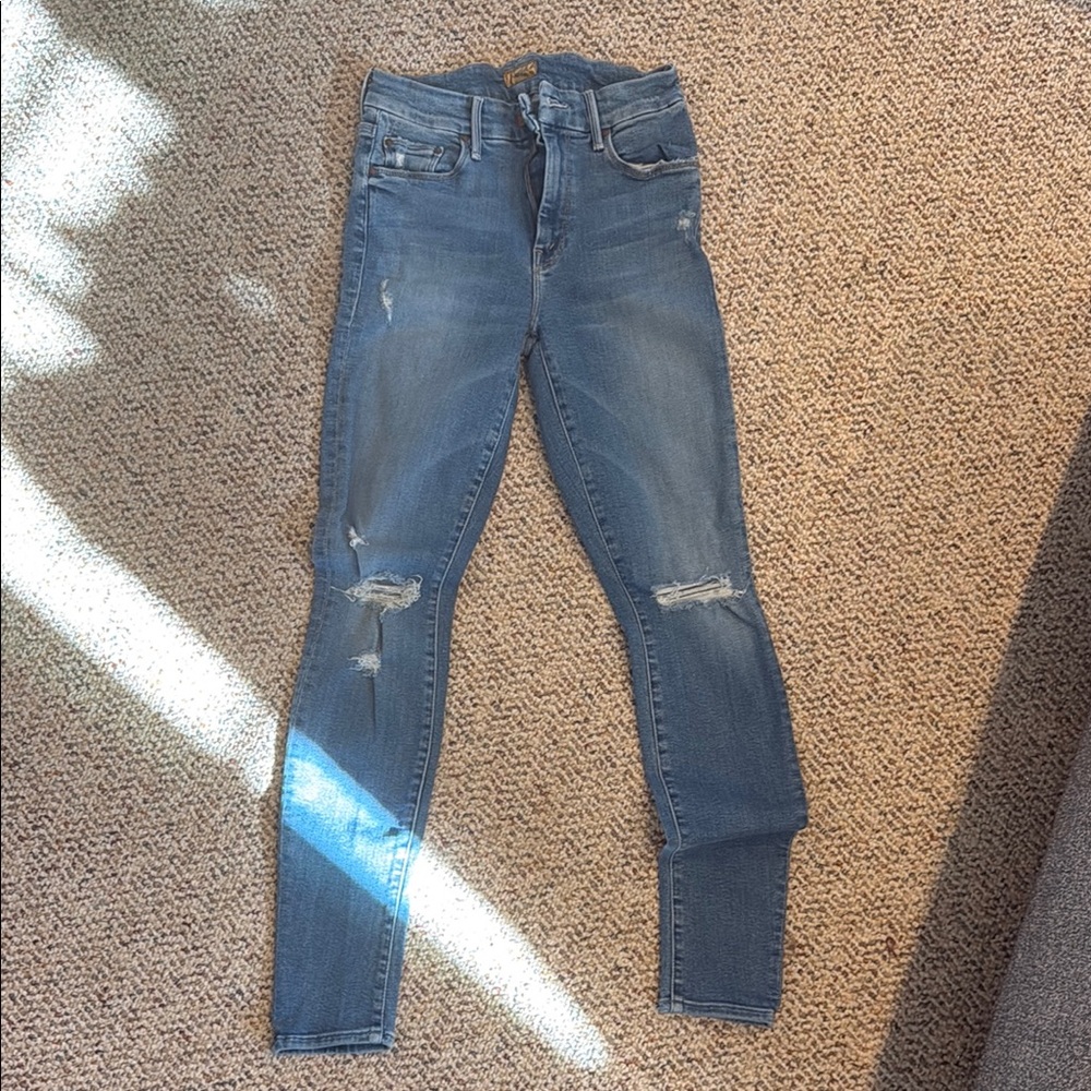 Vintage MOTHER Distressed Blue Skinny Jeans